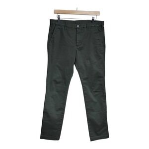 Uniqlo Olive Green Cotton Blend Chino Pants Mens‎ Casual Everyday Trousers